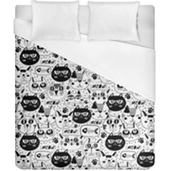 Cute Cat Faces Pattern Duvet Cover (california King Size) by TastefulDesigns