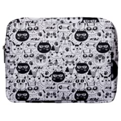 Cute Cat Faces Pattern Make Up Pouch (large) by TastefulDesigns