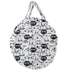 Cute Cat Faces Pattern Giant Round Zipper Tote by TastefulDesigns