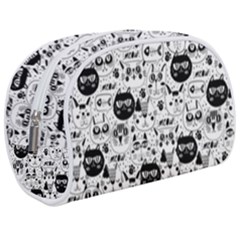 Cute Cat Faces Pattern Makeup Case (medium) by TastefulDesigns