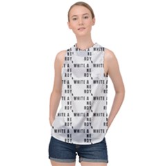 White And Nerdy - Computer Nerds And Geeks High Neck Satin Top by DinzDas