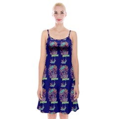 Jaw Dropping Horror Hippie Skull Spaghetti Strap Velvet Dress by DinzDas