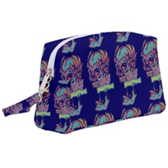 Jaw Dropping Horror Hippie Skull Wristlet Pouch Bag (large) by DinzDas