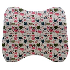 Adorable Seamless Cat Head Pattern01 Velour Head Support Cushion by TastefulDesigns