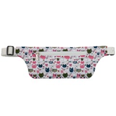 Adorable Seamless Cat Head Pattern01 Active Waist Bag by TastefulDesigns