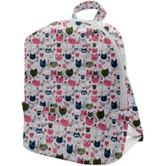 Adorable Seamless Cat Head Pattern01 Zip Up Backpack by TastefulDesigns