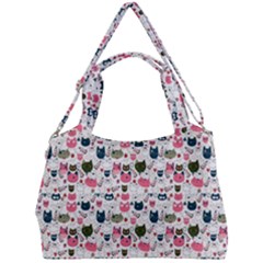 Adorable Seamless Cat Head Pattern01 Double Compartment Shoulder Bag by TastefulDesigns