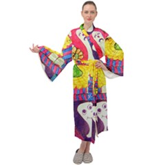 Circus Ghosts Maxi Velour Kimono by snowwhitegirl