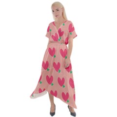 Hearts Cross Front Sharkbite Hem Maxi Dress by tousmignonne25