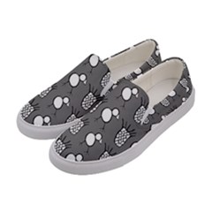 Grey Base, B&w Chpa Pattern Design Women s Canvas Slip Ons by CHPALTD