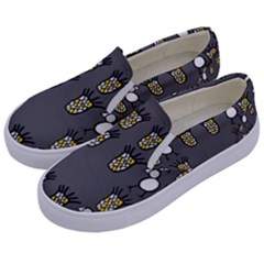 Cchpa Coloured Pineapple Kids  Canvas Slip Ons by CHPALTD