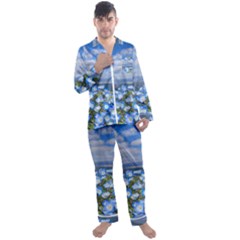 Floral Nature Men s Long Sleeve Satin Pyjamas Set by Sparkle