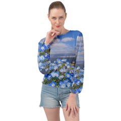 Floral Nature Banded Bottom Chiffon Top by Sparkle