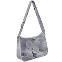 White Floral Zip Up Shoulder Bag by Sparkle