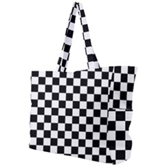 Black And White Chessboard Pattern, Classic, Tiled, Chess Like Theme Simple Shoulder Bag by Casemiro