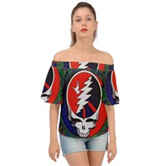 Grateful Dead - Off Shoulder Short Sleeve Top by Sapixe