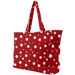 Mushroom Pattern, Red And White Dots, Circles Theme Simple Shoulder Bag by Casemiro