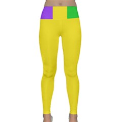 Carnival Mardi Gras Purple Yellow Green Stripes Lightweight Velour Classic Yoga Leggings by yoursparklingshop