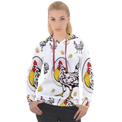 Roseanne Chicken, Retro Chickens Women s Overhead Hoodie by EvgeniaEsenina