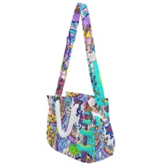 Mountain Abstract Rope Handles Shoulder Strap Bag by okhismakingart