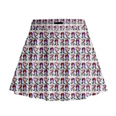 60s Ombre Hair Girl White Mini Flare Skirt by snowwhitegirl