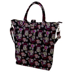 Braids Doll Daisies Black Buckle Top Tote Bag by snowwhitegirl