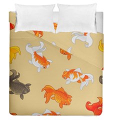 Gold Fish Seamless Pattern Background Duvet Cover Double Side (queen Size) by Amaryn4rt