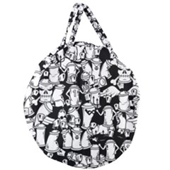 Graffiti Spray Can Characters Seamless Pattern Giant Round Zipper Tote by Amaryn4rt