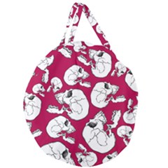 Terrible Frightening Seamless Pattern With Skull Giant Round Zipper Tote by Amaryn4rt