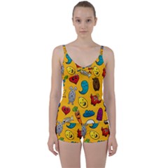 Graffiti Characters Seamless Ornament Tie Front Two Piece Tankini by Amaryn4rt