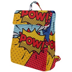 Pow Word Pop Art Style Expression Vector Flap Top Backpack by Amaryn4rt