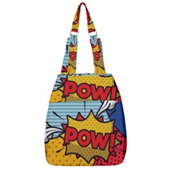 Pow Word Pop Art Style Expression Vector Center Zip Backpack by Amaryn4rt