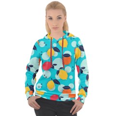 Pop Art Style Citrus Seamless Pattern Women s Overhead Hoodie by Amaryn4rt