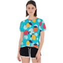 Pop Art Style Citrus Seamless Pattern Open Back Sport Tee View1