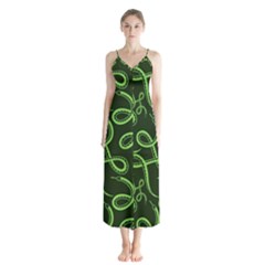 Snakes Seamless Pattern Button Up Chiffon Maxi Dress by Amaryn4rt