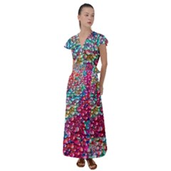 Rainbow Support Group  Flutter Sleeve Maxi Dress by ScottFreeArt