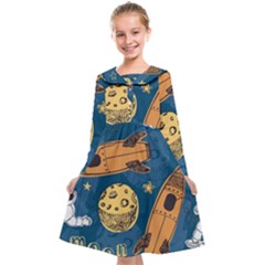 Missile Pattern Kids  Midi Sailor Dress