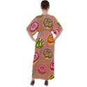 Doughnut Doodle Colorful Seamless Pattern V-Neck Boho Style Maxi Dress View2