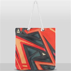 Graffiti Detail Wallpaper Texture Background Full Print Rope Handle Tote (large) by Amaryn4rt