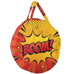 Explosion Boom Pop Art Style Giant Round Zipper Tote by Amaryn4rt