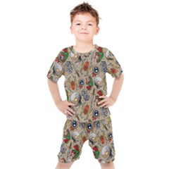 Tattoo Pattern Kids  Tee And Shorts Set by Amaryn4rt