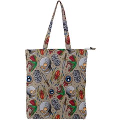 Tattoo Pattern Double Zip Up Tote Bag by Amaryn4rt