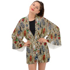 Tattoo Pattern Long Sleeve Kimono by Amaryn4rt