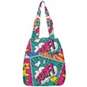 Comic Colorful Seamless Pattern Center Zip Backpack View1