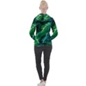 Tropical Green Leaves Background Women s Overhead Hoodie View2