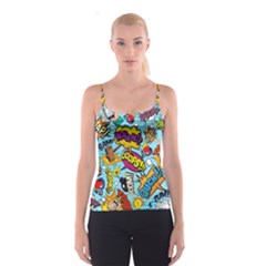 Comic Elements Colorful Seamless Pattern Spaghetti Strap Top by Amaryn4rt