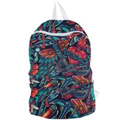 Vintage Tattoos Colorful Seamless Pattern Foldable Lightweight Backpack by Amaryn4rt