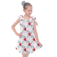 Poppies Pattern, Poppy Flower Symetric Theme, Floral Design Kids  Tie Up Tunic Dress by Casemiro