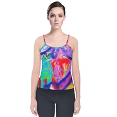 Crazy Graffiti Velvet Spaghetti Strap Top by essentialimage