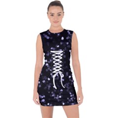 Square Motif Abstract Geometric Pattern 2 Lace Up Front Bodycon Dress by dflcprintsclothing